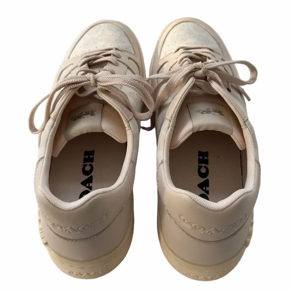 Coach Clip Court Sneaker Men's Size 12D Signature Chalk Casual C8965 EUC